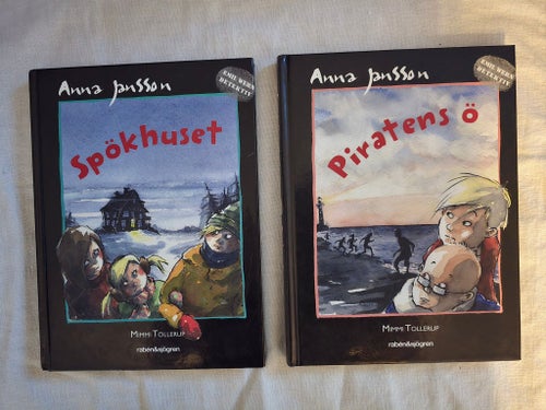 Anna Jansson – Piratens ö & Spökhuset | 2 inbundna barnböcker | Gott skick