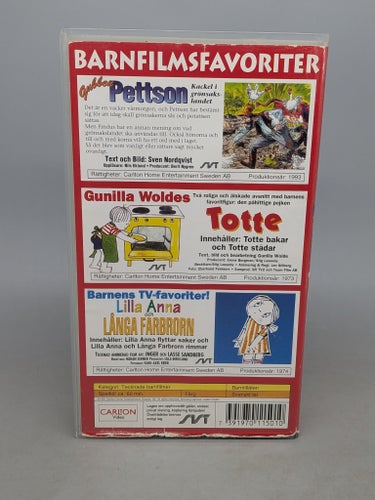 Barnfilmsfavoriter Gubben Pettson, Kackel i Grönsakslandet, Totten, Lilla VHS
