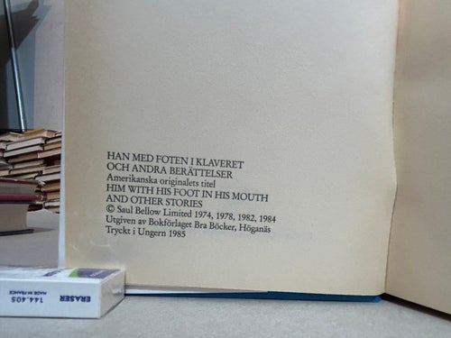 Han med foten i klaveret av Saul Bellow. Bok. Very Fine plus