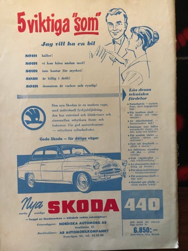 SKODA 440 1957 Reklam annons