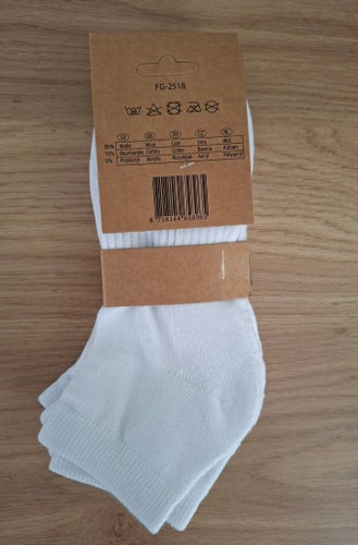 3 par sommaralpacka ullsneakersockor Storlek 35-38 (Vit)