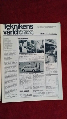 Teknikens Värld nr 25 1968: Peugeot 504, färg-tv, Boeing 747, årets bil