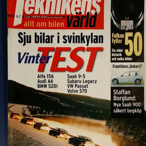 Teknikens Värld 2 1998: VW Passat V6 Syncro, Fiat Coupé Turbo 20V, Alfa GTV V6