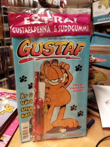Gustaf 2005 nr 6 med present Gustafs-penna och suddgummi. NY, inplastad