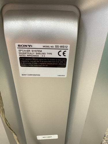 Sony SS-WS12 Speaker System Subwoofer