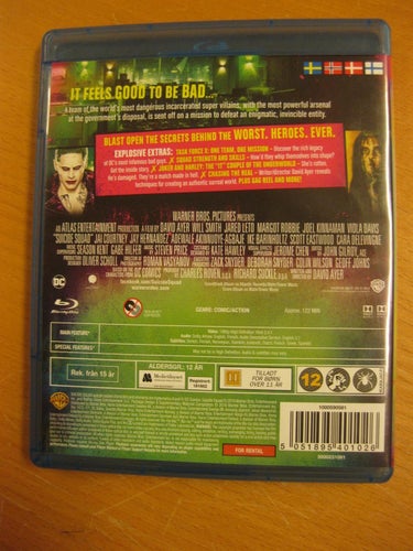 SUICIDE SQUAD - WILL SMITH, JOEL KINNAMAN, MARGOT ROBBIE - BLU-RAY 2016