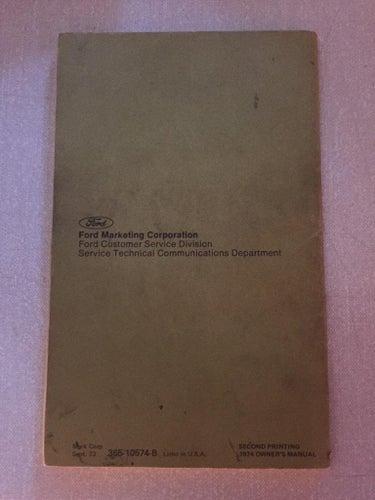 1974 Ford Mustang Owner's Manual
