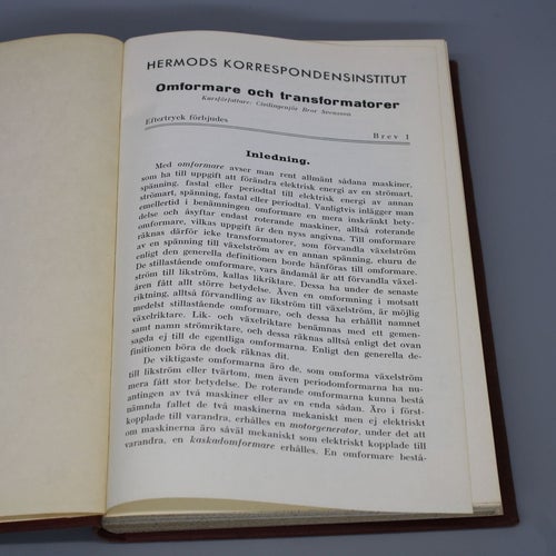 Elektroteknik B av Civilingenjör Bror Svensson , Hermods 1936