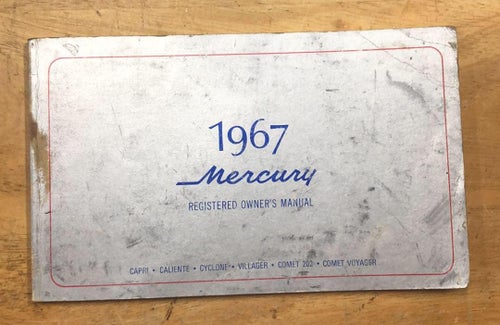 1967 Mercury Registered Owner´s Manual