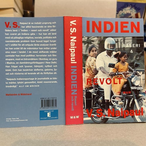 Indien raseri och revolt av V. S. Naipaul, bok, Very good plus