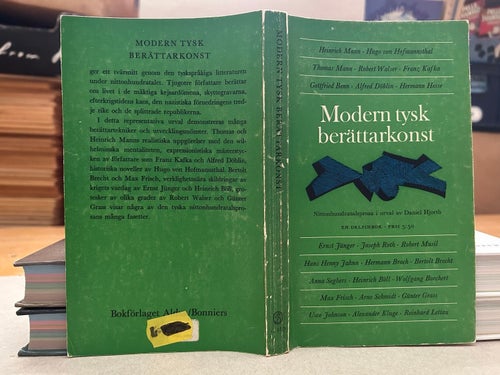 Modern tysk berättarkonst av Daniel Hjorth, bok, Very good plus