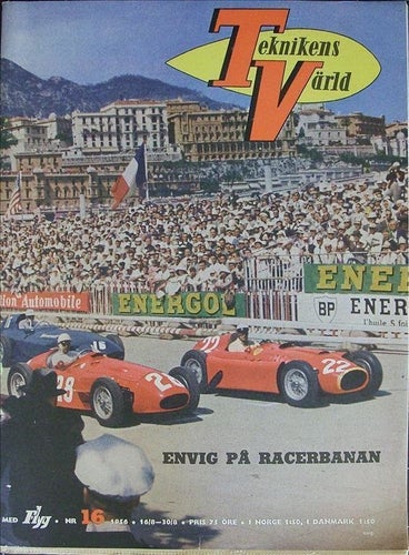 TEKNIKENS VÄRLD 1956/16.Alf Werner. Ford Anglia.Stirling Moss.Cresent 2000