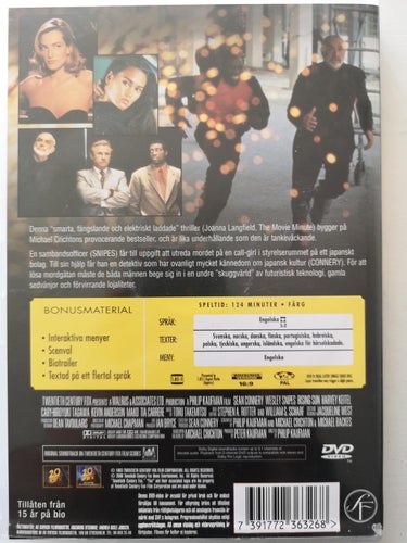 Blodröd Sol (1993) Philip Kaufman med Wesley Snipes och Sean Connery.