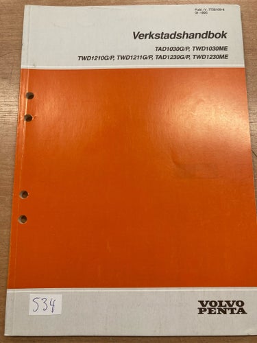 Verkstadshandbok Volvo Penta TAD1030G/P, TWD1030ME, TWD1210G/P, TWD1211G/P,