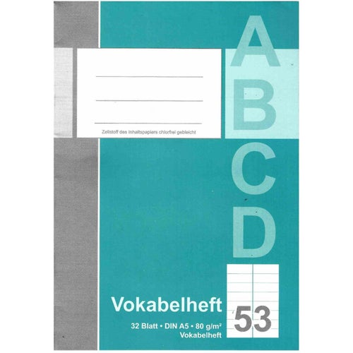 4st Linjerad A5 ordbok - bokstäver fram- & baksidan (53)