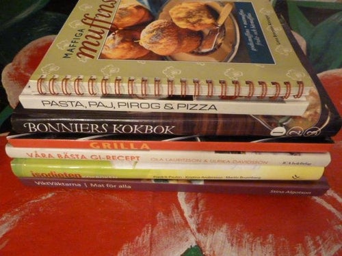 BOK, 7 STYCKEN KOKBÖCKER, ISODIETEN KOKBOKEN, VÅRA BÄSTA GI-RECEPT, GRILLA, MM
