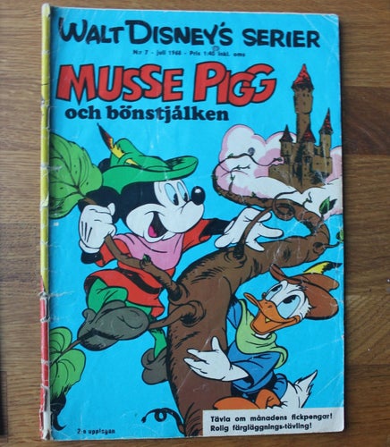 WALT DISNEYs SERIER 1968 NR 7 Musse Pigg och bönstjälken