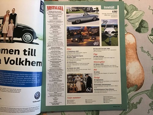 NOSTALGIA NR 4 2017 LILJEHOLMENS STEARINSFABRIK,TIDAHOLM,NIMBUS,VOLVO,CORVETTE