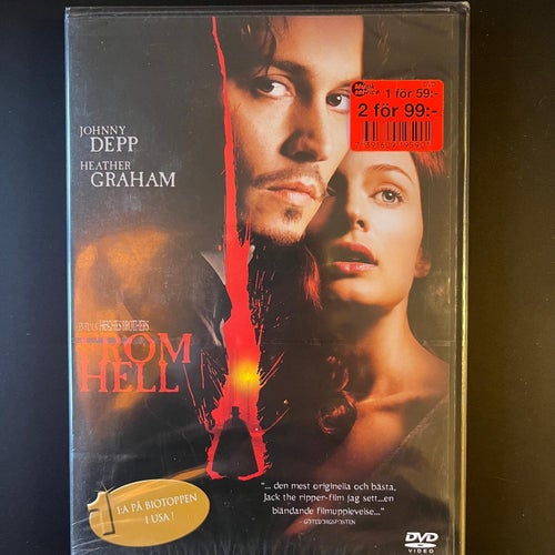 FROM HELL. JOHNNY DEPP...DVD THRILLER -01. INPLASTAD