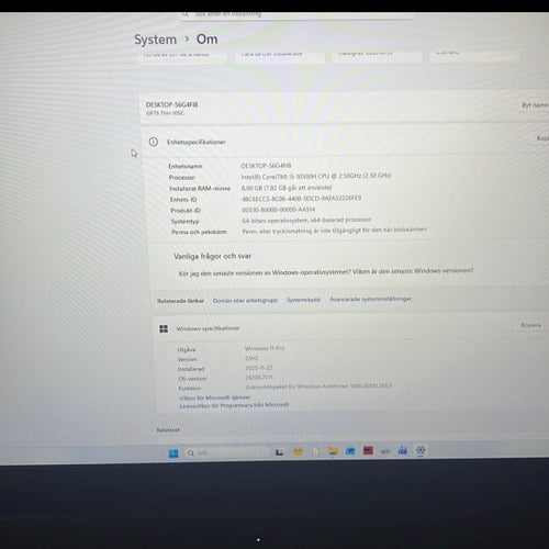 Gaming laptop msi gf75 thin 10sc i5 10 generation