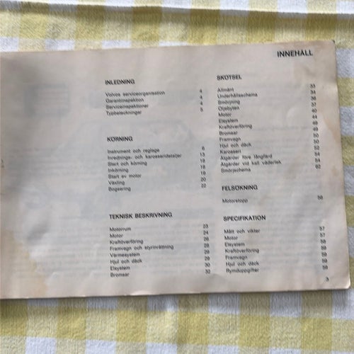 Instruktionsbok för Volvo 140 1969