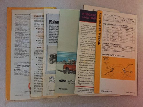 1986 Ford Bronco Owner Guide Supplement