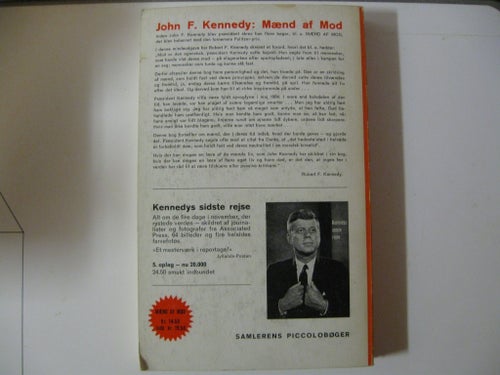 Pocket Maend af Mod - John F. Kennedy tryckt 1964 mindeudgave dansk text