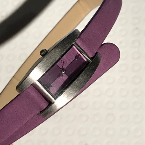 Klocka, LILA, smalt dubbelt armband, matchande urtavla, mode, accessoar, NY!
