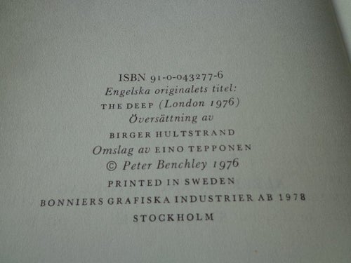 Djupet av Peter Benchley, 1978