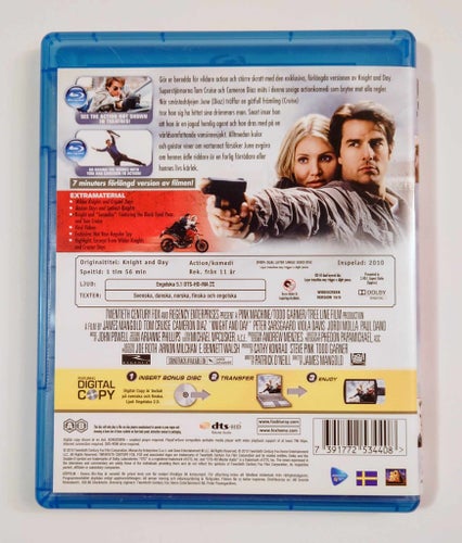 KNIGHT AND DAY - Bluray + DVD + Digital Copy - Spegelblanka skivor