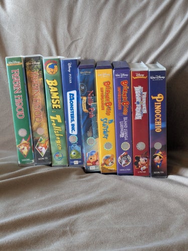 VHS-filmer: Disney Klassiker och mer (9 filmer)