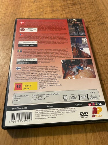 Zero Tolerance - Robert Patrick, Mick Fleetwood, Titus Welliver - DVD