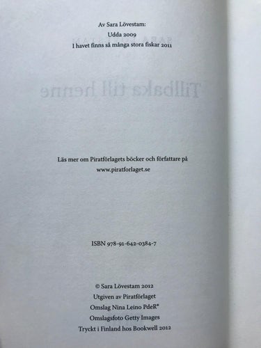 TILLBAKA TILL HENNE Sara Lövestam 2012