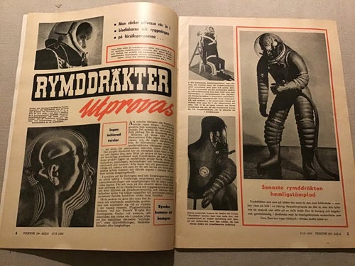 TEKNIK FÖR ALLA NR 4 1956 RYMDDRÄKT,SÄKERHETSBÄLTE,GRÄVSKOPA,VOLVO PV 444