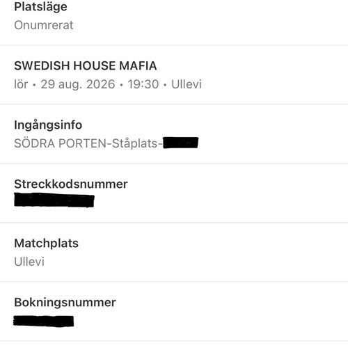 Swedish House Mafia - 1st ståplats 18+ Ullevi Lördag 29 augusti 2026