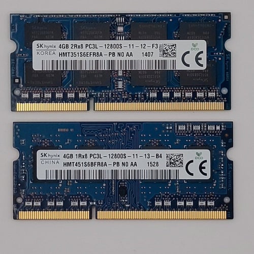 2st SK Hynix 2x4GB (8GB) DDR3L RAM-minne 12800S