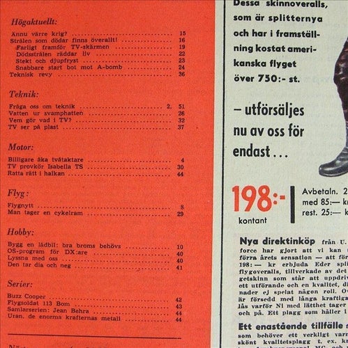 TEKNIKENS VÄRLD 1956/23.Radioaktivitet.Isabella TS.Vattentorn.Tvåtaktare