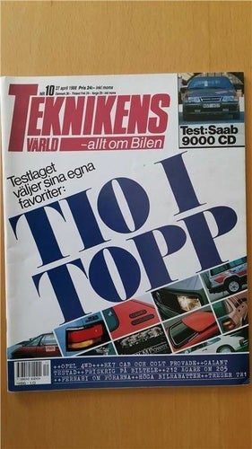 Teknikens Värld nr 10 1988: Saab 9000 CD Turbo, Mazda RX-7 Turbo Cab, BMW M3 E30