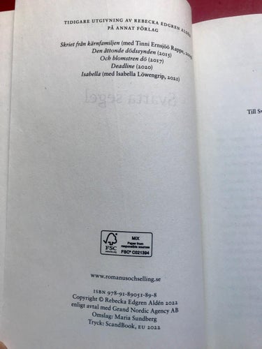 SVARTA SEGEL Rebecka Edgren Aldén 2022