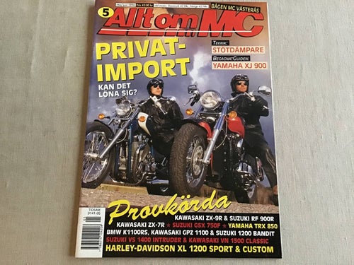 ALLT OM MC NR 5 1996 BÅGEN MC VÄSTERÅS,KAWASAKI ZX,YAMAHA XJ,TRIUMPH,HD,