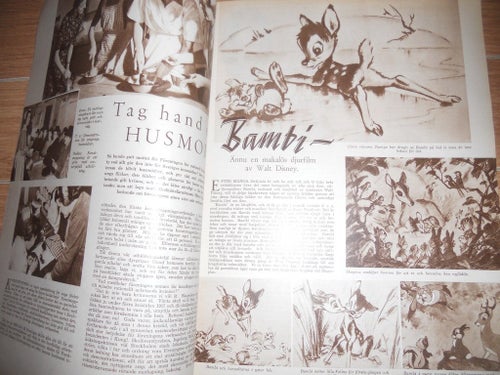 Svensk Dam nr35 1945 Disney Bambi, Max Hansen, mode & mer