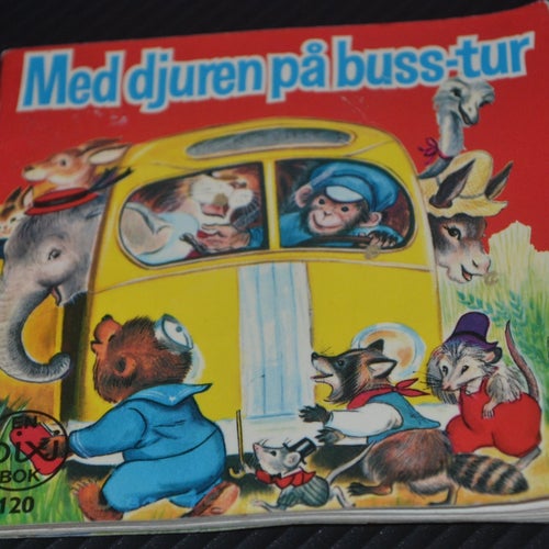Äldre Pixibok Med djuren på buss-tur
