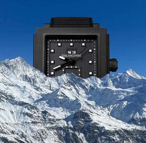 BLANCARRÉ SOLID BLACK MAT TITAN 37X37MM SJÆLDENT SWISS MADE