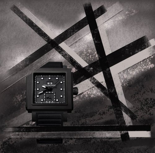 BLANCARRÉ SOLID BLACK MAT TITAN 37X37MM SJÆLDENT SWISS MADE