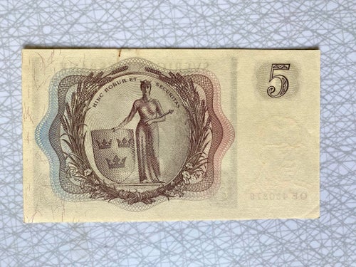 Ocirkulerad Sedel 5 Kronor 1959
