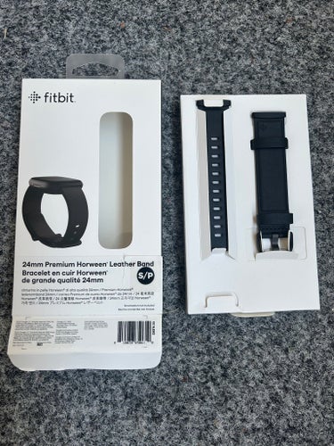 Fitbit 24mm Premium Horween Läderarmband, storlek Small/Petite