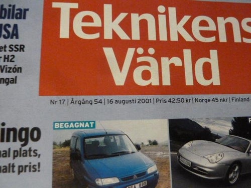 TEKNIKENS VÄRLD, NR 17-2001, TIDNING