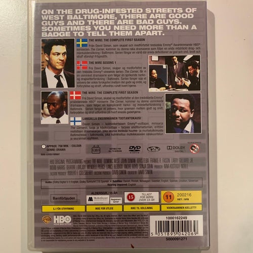 THE WIRE - COMPLETE FIRST SEASON / SÄSONG 1. 5-DVD BOX TV / DRAMA