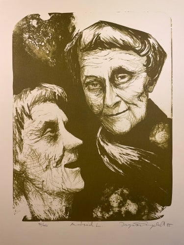 Litografi av Ingvar Engdahl i minimal upplaga - ”Astrid Lindgren”!