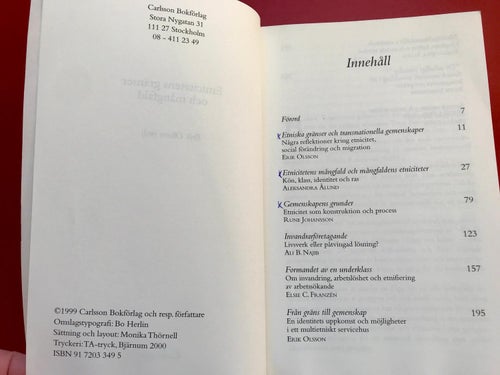 ETNICITETENS GRÄNSER OCH MÅNGFALD Erik Olsson 2000
